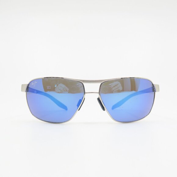 Display Model:  Maui Jim 835-17A 61.6mm THE BIRD  Chrome and Blue Sunglasses. - Picture 1 of 8